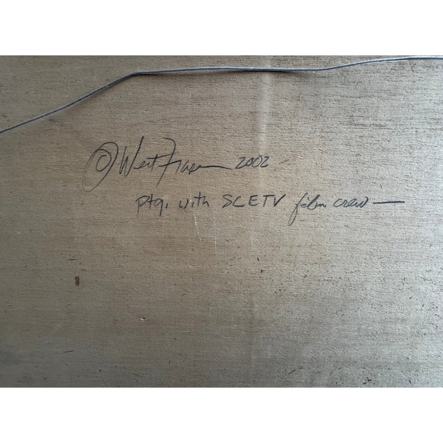 2000 - 2009 West Fraser Oil Painting – “Palm Shadow on Church” (2002) – Charleston Renaissance Gallery For Sale - Image 5 of 5