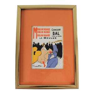 Vintage Framed Moulin Rouge Print Hand Silk Screened Toulouse - Lautrec France