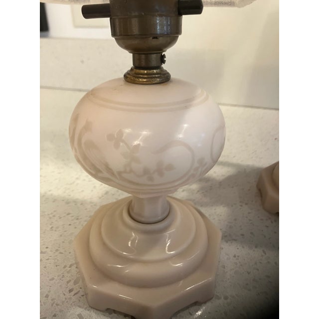 Glass Pair of Jefferson Opalescent Glass Lamps From Early 1900s For Sale - Image 7 of 12