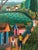 Green Original 1980s Haiti Folk Art Oil Painting For Sale - Image 8 of 13