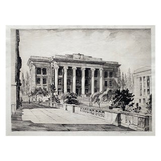 1930s Elizabeth O'Neill Verner Harvard Medical School Etching For Sale