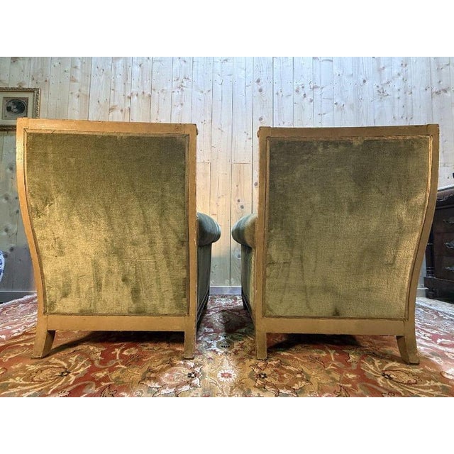 Louis XVI Armchairs in Gilded Wood, Set of 2 For Sale - Image 5 of 8