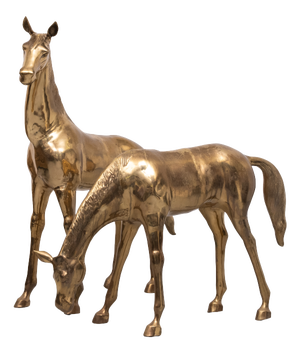Large Brass Horses from Apko Superbrass, Holland, 1970s, Set of 2