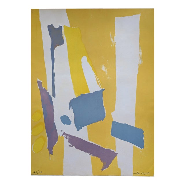 Pierre Pallut, Abstraction, Hand-Signed Lithograph, 1972 For Sale