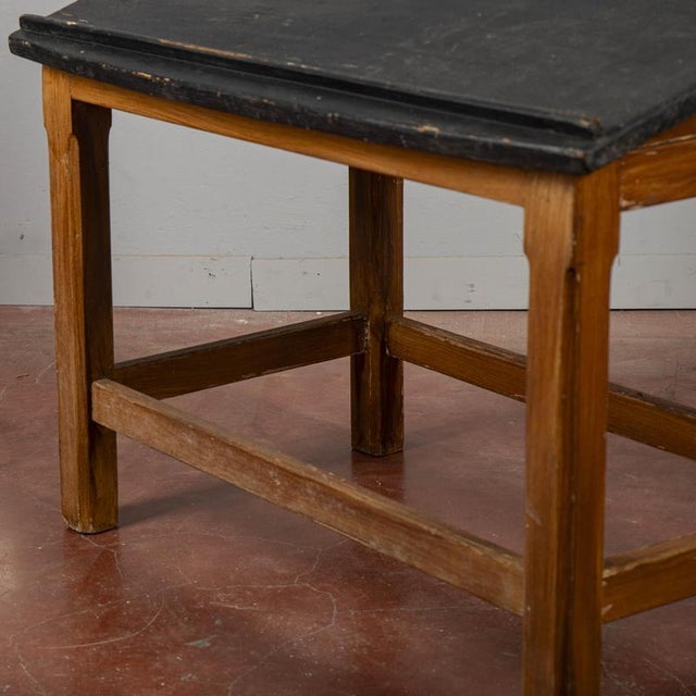 Solid Wood Slanted Student Desk with Pen Holder For Sale - Image 5 of 18