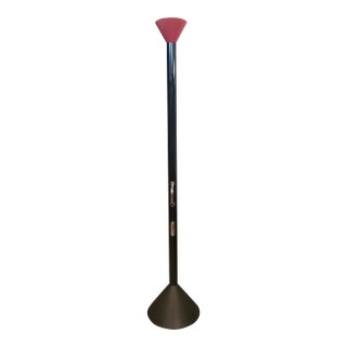 Ettore Sottsass Callimaco Torchiere Floor Lamp, Italy 1989 — Rare Red Glass For Sale