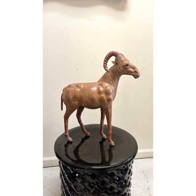 Sienna Mid-Century Leather American Style Ram For Sale - Image 8 of 11