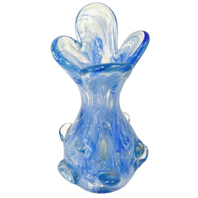 1950s Murano Glass Baby Blue Vase Chairish