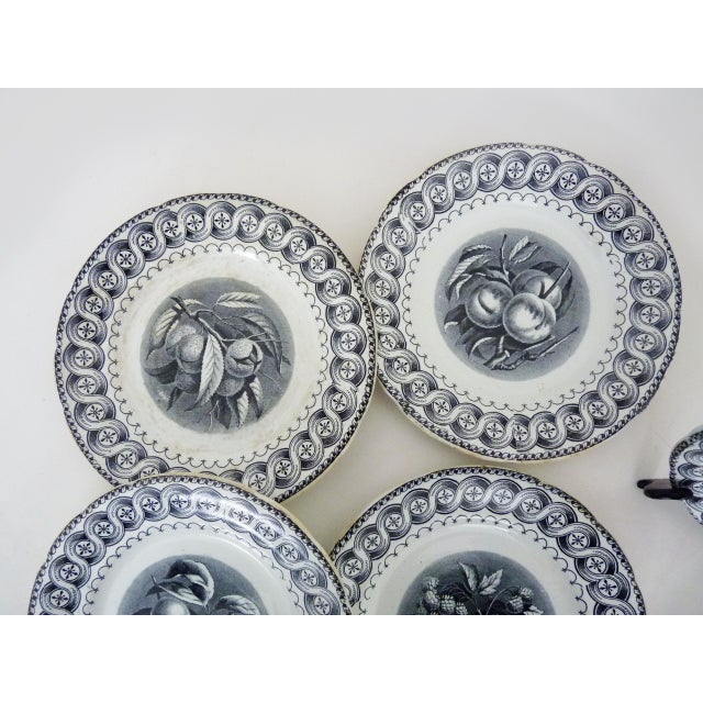 Earthenware Dessert Plates with Fruit Decoration from HB Choisy Le Roi, 19th Century, Set of 10 For Sale - Image 6 of 11