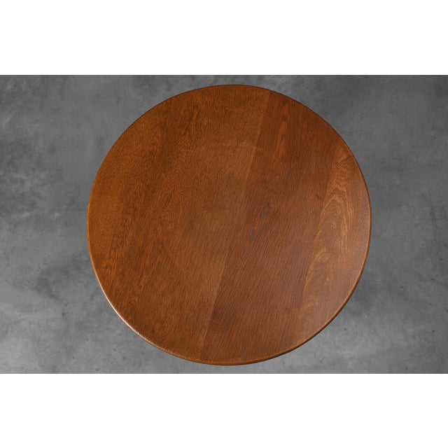 Amsterdamse School Oak Side Table, Netherlands, 1920s For Sale - Image 9 of 13