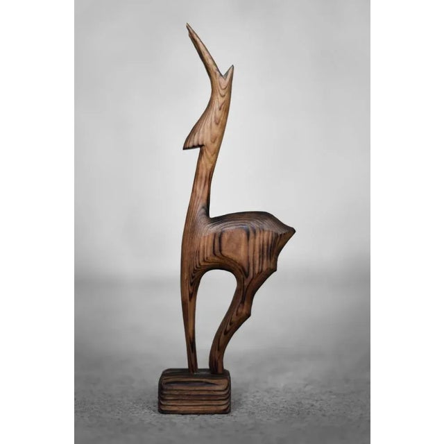 Danish Mid-Century Modern Dark Wood Gazelle Figurine, 1960s For Sale - Image 4 of 11