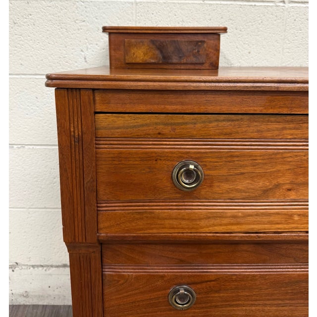 Victorian Antique Abernathy Furniture Co. 19th Century Victorian Walnut Chest of Drawers For Sale - Image 3 of 15