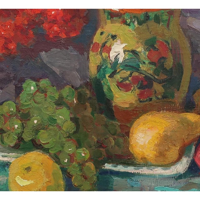 Vintage Still Life Oil Painting, Ukrainian Soviet Art, 1978 46-50 For Sale - Image 4 of 6
