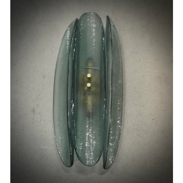 Italian Murano Glass Teal Color Wall Light For Sale - Image 6 of 8