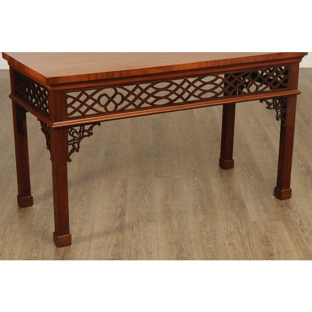 Mid 20th Century Antique Irish Chippendale Carved Mahogany Console Table For Sale - Image 5 of 12