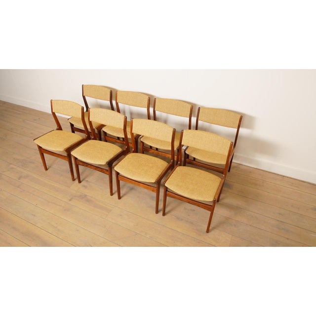 Brown Dining Chairs with Armrests in Rosewood, Set of 8 For Sale - Image 8 of 12