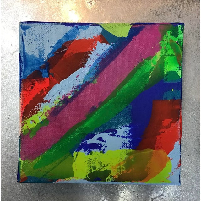 Acrylic on 6” by 6” Stretched Canvas. Artist signed on the back side with S. Stilgenbauer (CA Artist Stephen...