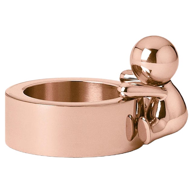 Omini Round Tea Light in Rose Gold by Stefano Giovannoni For Sale