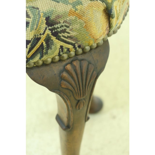 Vintage English George III Needlepoint Ottoman For Sale - Image 4 of 10
