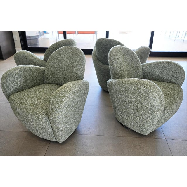 Michael Wolk “Miami” Swivel Lounge Chairs — Set of Four, 1998 For Sale - Image 17 of 18
