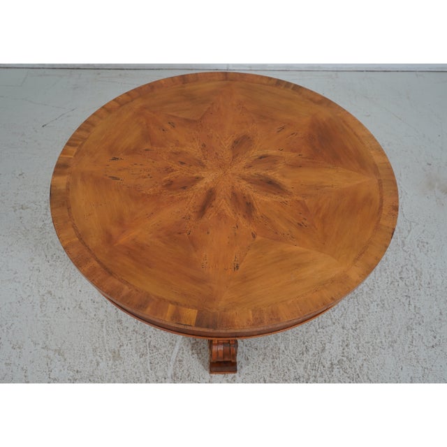 Italian Henredon Italian Style Distressed Finish Round Center Table For Sale - Image 3 of 12