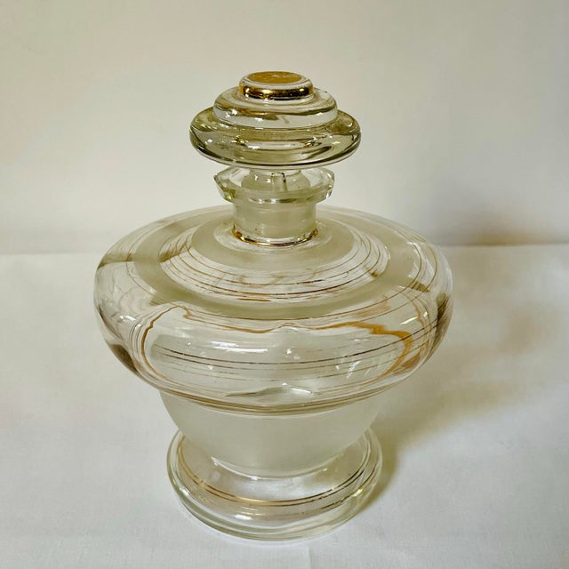 Early 20th Century Early 20th Century Gold Trimmed Glass Decanter For Sale - Image 5 of 7