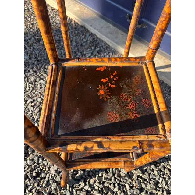 Bamboo Etagere With Chinoiserie Panels, 19th Century For Sale - Image 4 of 14