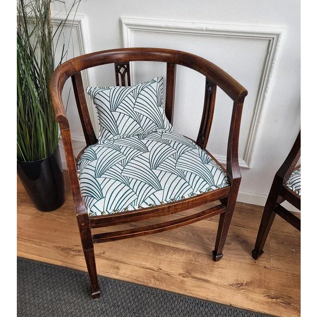 Set of 20th Century Italian Carved Wood Armchairs, 1940s For Sale - Image 3 of 9