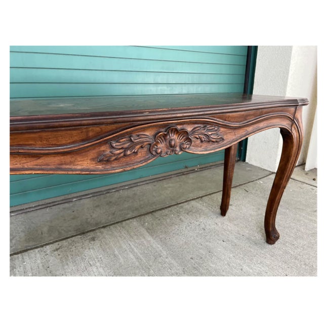 Late 20th Century French Provincial Style Carved Sofa Console Table For Sale In New York - Image 6 of 7