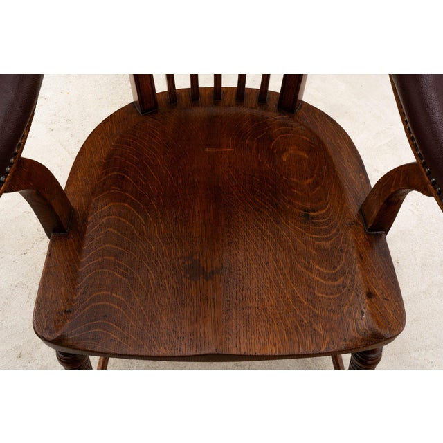 Office Chair in Leather & Oak by Adolf Loos for F. O. Schmidt, 1890s For Sale - Image 6 of 18