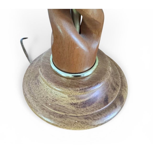 Hollywood Regency MCM James Mont Carved Helix Lamp for Frederick Cooper For Sale - Image 3 of 15