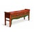Monumental 8 Ft Extra Long 19th Century Chinese Console Altar Table Carved 5 Drawers Red Orange Green For Sale - Image 10 of 16