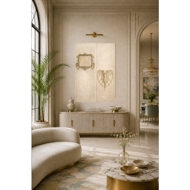 TITLE: Large Art Nouveau Jewelry Study " Alabaster Oracle " - 40" x 60" Fine Art Print on Brushed Metal STUDIO: Atelier...