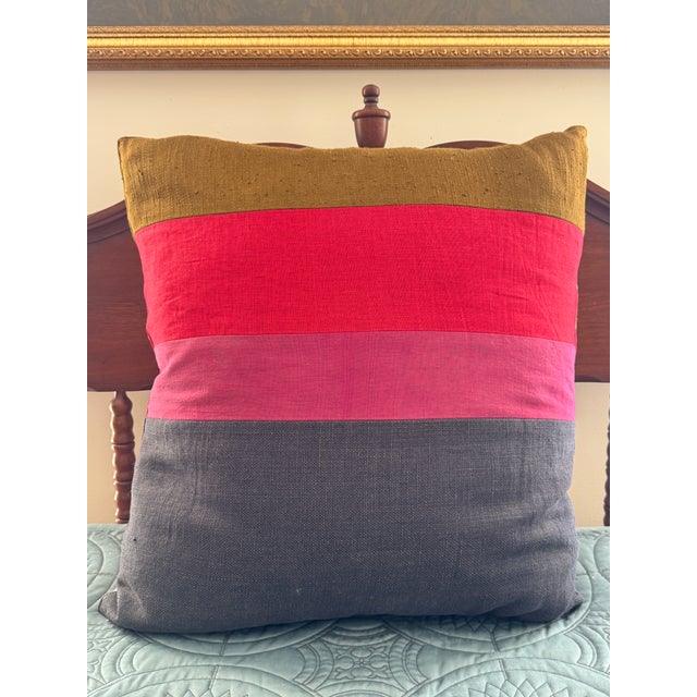 Acapillow Home Furnishings (Santa Monica, Ca) Goose Down Pillow With Striped Cover For Sale - Image 11 of 12