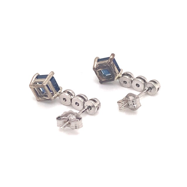 2010s Natural Sapphire Dangle Earrings 14k Gold 1.32 TCW Certified For Sale - Image 5 of 11