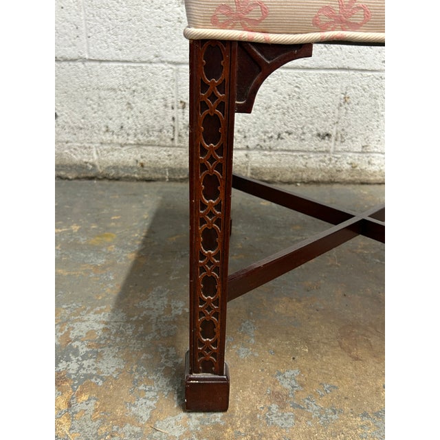 Baker Furniture Company 1980s Chinese Chippendale Style Pair of Benches Attributed to Baker Furniture For Sale - Image 4 of 6