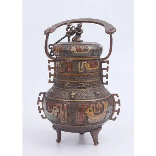 Bronze Can with Multi-Colored Enamel For Sale - Image 10 of 10