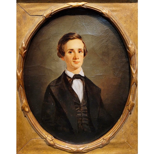 George Linen -Cabinet Portrait of a Young Scottish-19th Century Oil Painting For Sale - Image 10 of 11