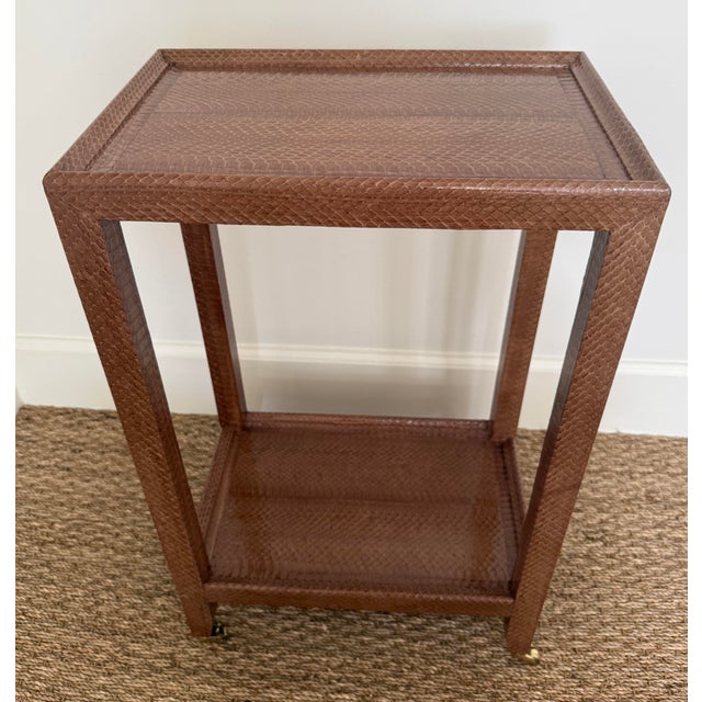 Karl Springer Snakeskin Telephone Table For Sale - Image 10 of 12