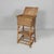 Italian Art Deco cabinet or coffe table in rattan with green rattan detailing, 1930s Rectangular rattan storage unit with...