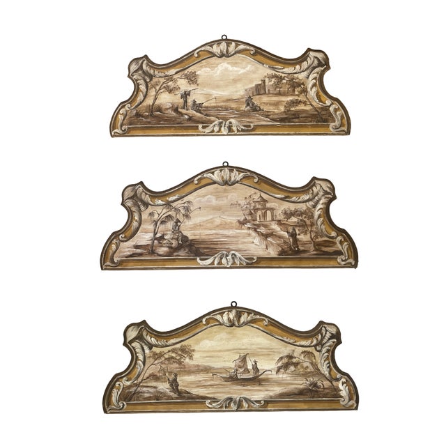 Neo-Classical Italian Painted Headboards, 1800s, Set of 3 For Sale - Image 5 of 5