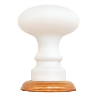 Vintage Table Lamp in Wood and Opaline, 1970s For Sale