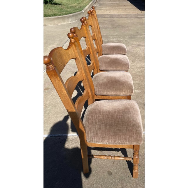 Wood French Country Ladderback Dining Chairs- Set of 4 For Sale - Image 7 of 11