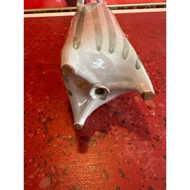 2000 - 2009 Ceramic Vase With Celadon Stripes and Acanthus Leaf Border For Sale - Image 5 of 5