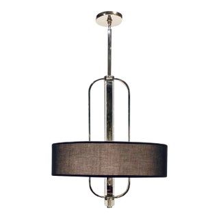 John Richard Modern Art Deco Style Black and Nickel Bauhaus Era Chandelier For Sale