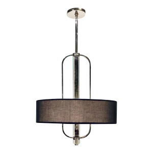 John Richard Modern Art Deco Style Black and Nickel Bauhaus Era Chandelier