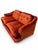 Hollywood Regency 1970s Burnt Orange Crushed Velvet Curved Loveseat For Sale - Image 3 of 10