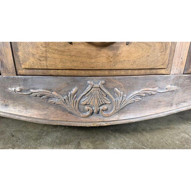 French Louis XV Style 9-Drawer Bombe Dresser in Bleached Fruitwood For Sale - Image 13 of 18
