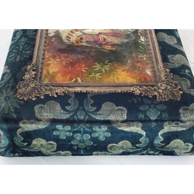 Late 1800s Velvet Photo Album With Celluloid Native American Chief For Sale - Image 6 of 8