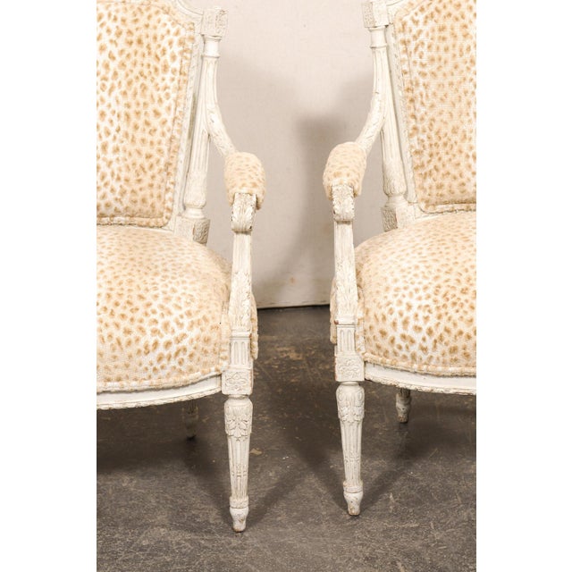 French Louis XVI Style Fauteuils, 19th C. For Sale - Image 12 of 13